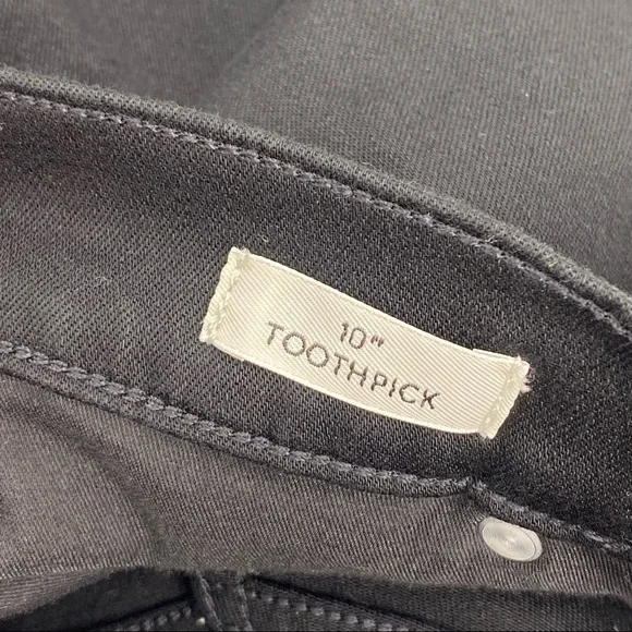 J. Crew 10" Highest-Rise Toothpick Jean in True Black Stretchy Size 28 - Picture 10 of 12